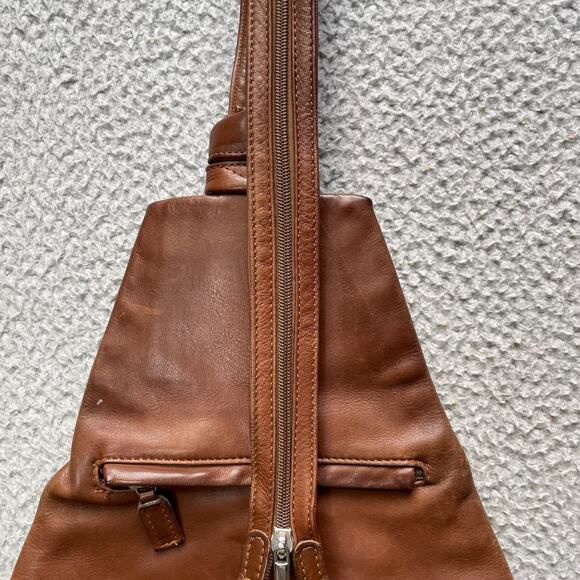 Rossi Leather Convertible Bag Brown Backpack Slouch Made in Italy - Picture 10 of 14